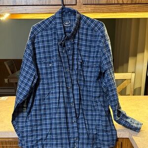 Roper Navy and White Plaid Shirt